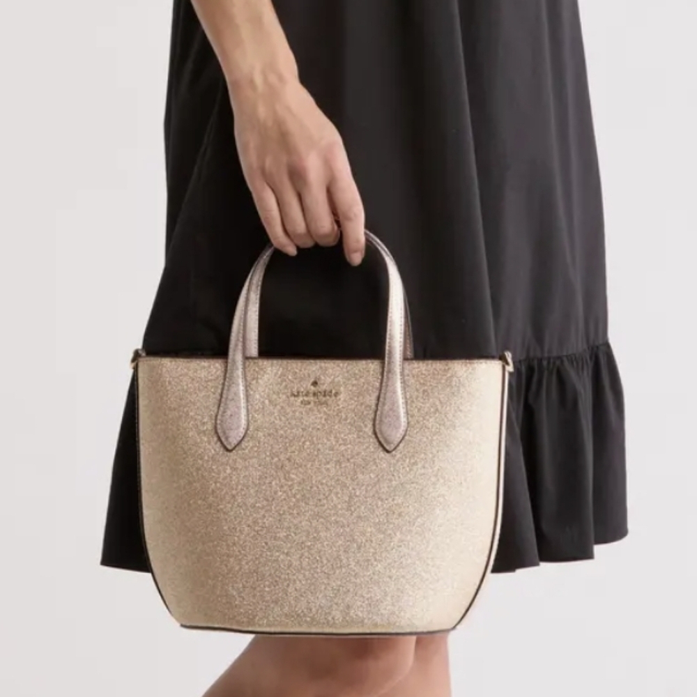 Kate Spade NY ♠️  Glimmer Leather Satchel In Gold NWT